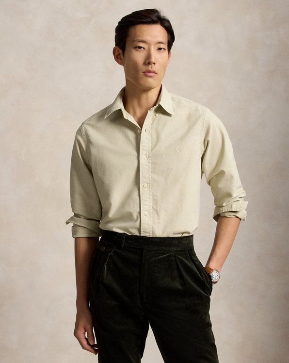 Slim Fit Garment-Dyed Oxford Shirt - Polo Ralph Lauren
