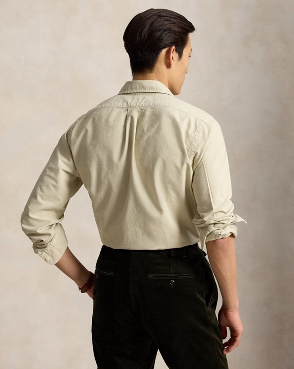 Slim Fit Garment-Dyed Oxford Shirt - Polo Ralph Lauren image 3