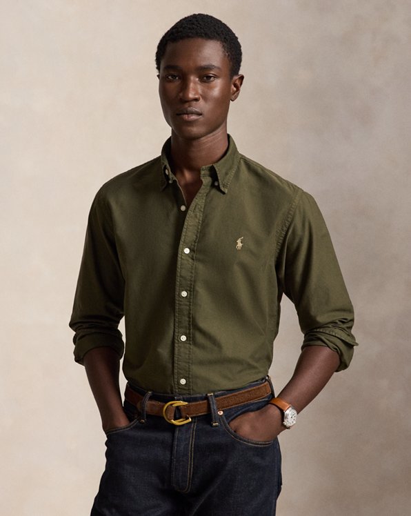 Custom Fit Garment-Dyed Oxford Shirt - Polo Ralph Lauren