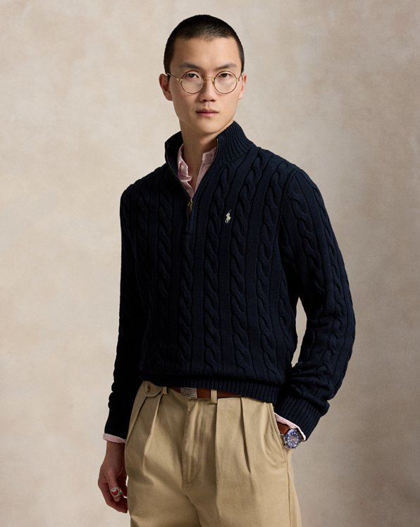 Cable-Knit Cotton Quarter-Zip Jumper - Polo Ralph Lauren