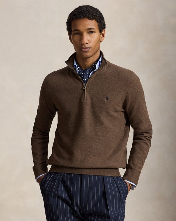 Mesh-Knit Cotton Quarter-Zip Jumper - Polo Ralph Lauren