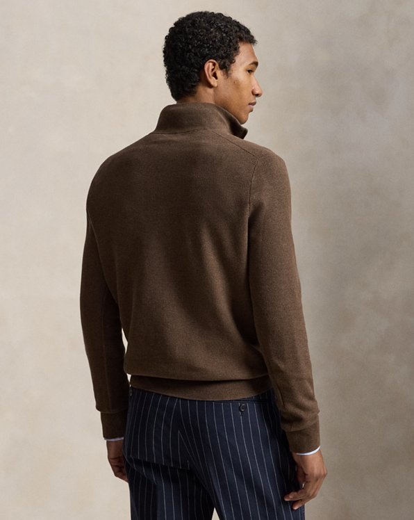 Mesh-Knit Cotton Quarter-Zip Jumper - Polo Ralph Lauren image 3